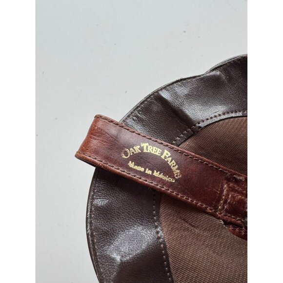 OAK TREE FARMS Dark Brown Embroidered Leather Cowboy Boots, Size 9.5 - Picture 14 of 16